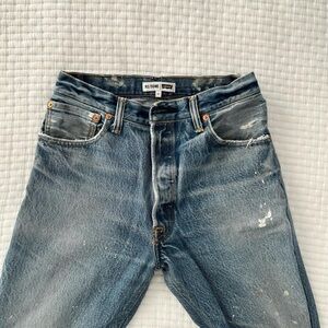 Redone Levi High Rise Ankle Crop Jeans